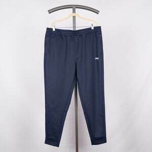 FILA Men's Joggers Sweats Elastic Waist w/ Drawstring Zipper Pockets Navy SZ XL